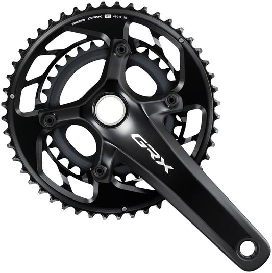 Shimano GRX FC-RX820-2 Crankset - 165mm 12-Speed 48/31t Asymmetric 110/80 BCD Hollowtech II BLK