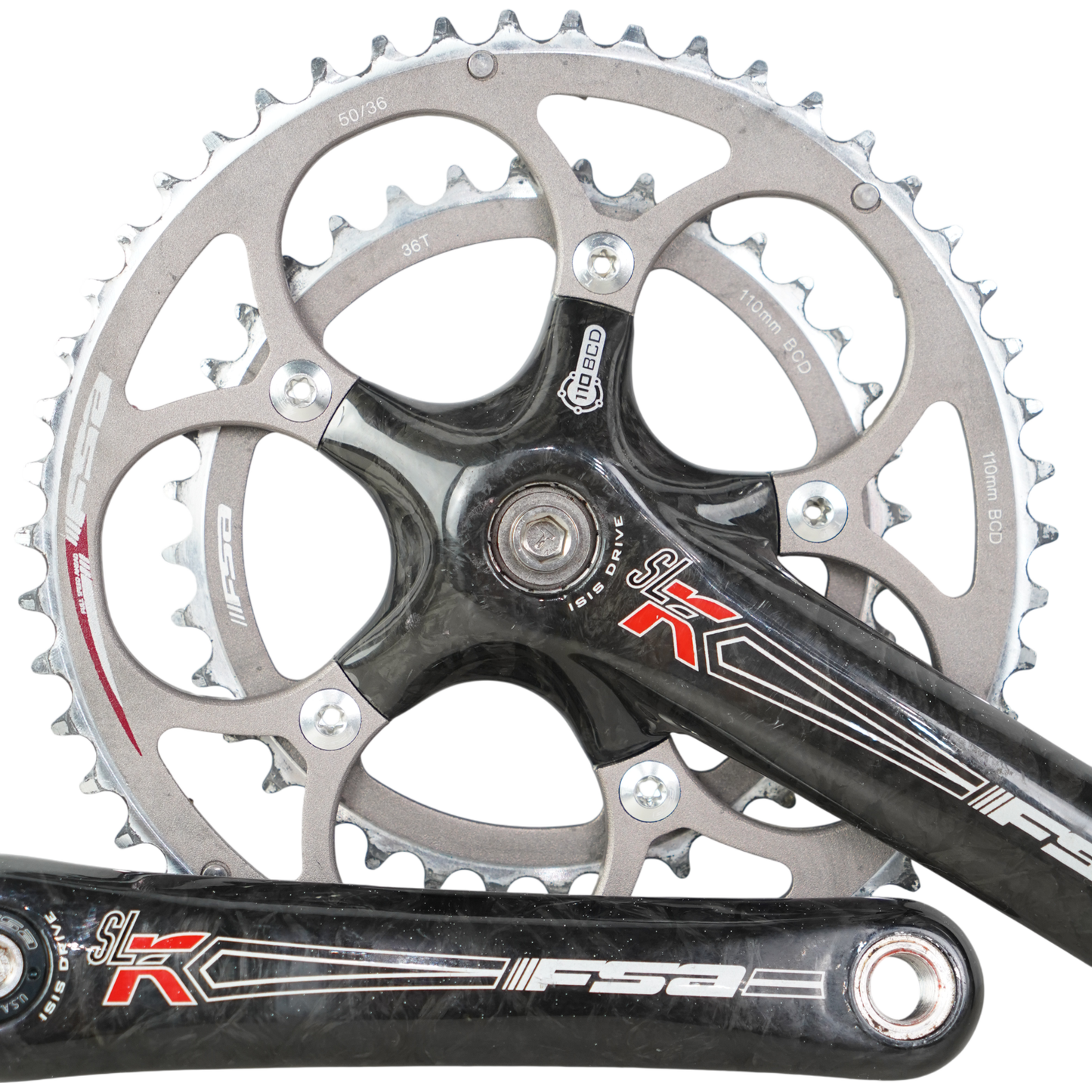 FSA SL-K ISIS Drive 175mm Road Bike Crankset W/ 50/36t Chainrings