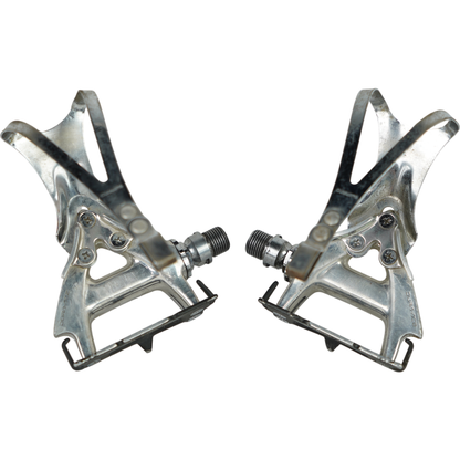Vintage Shimano Dura-Ace PD-7400 Road Bike Pedals W/ Toe Clips