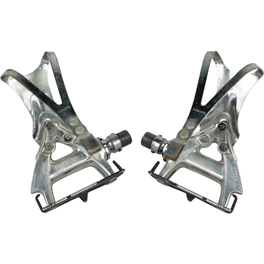 Vintage Shimano Dura-Ace PD-7400 Road Bike Pedals W/ Toe Clips