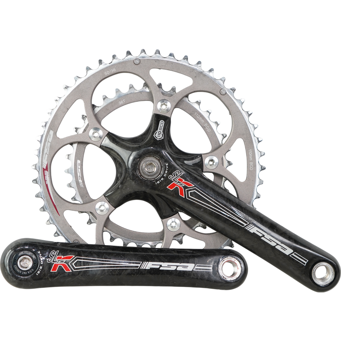 FSA SL-K ISIS Drive 175mm Road Bike Crankset W/ 50/36t Chainrings