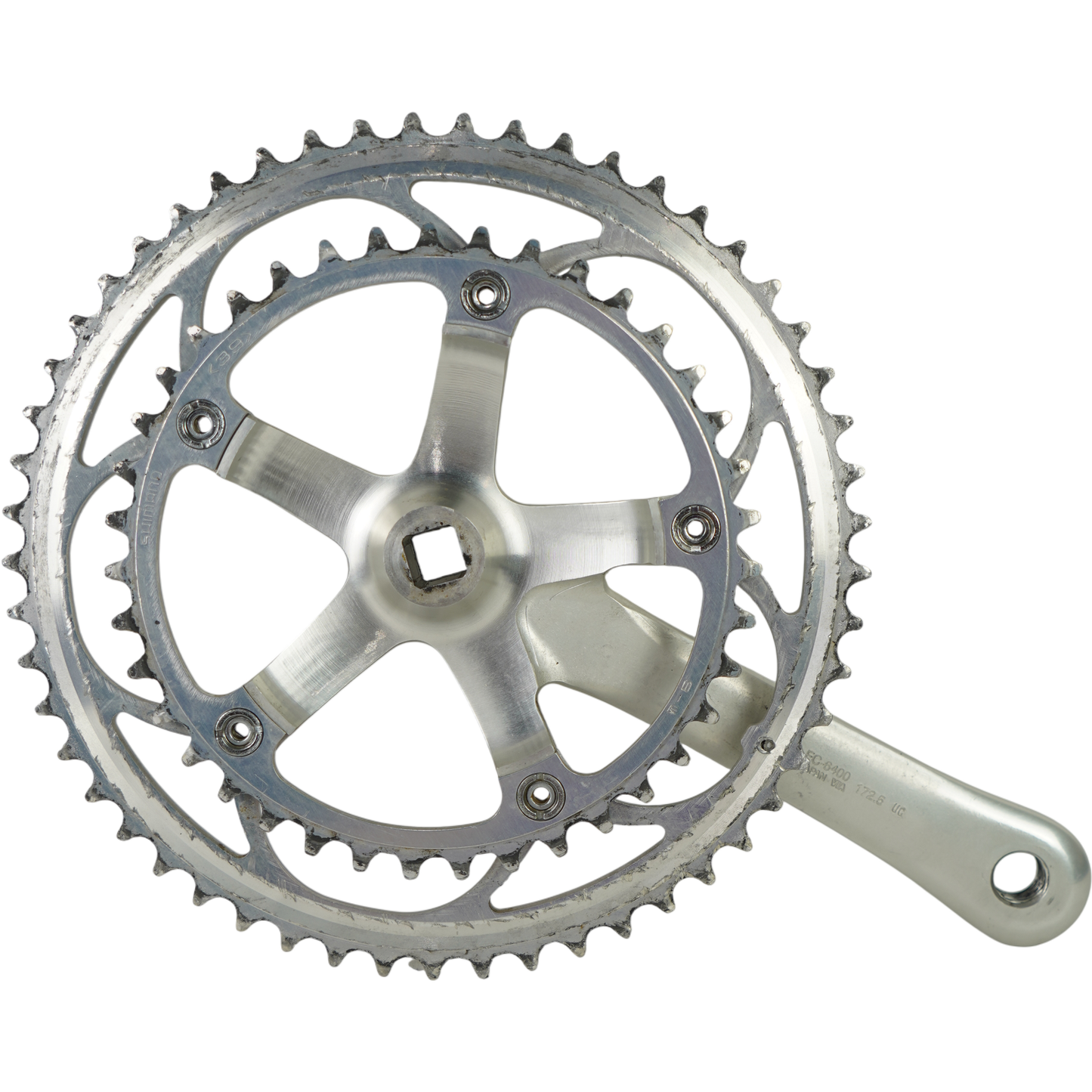 Vintage Shimano 600 FC-6400 172.5mm Road Crankset W/ 53/39t Chainrings