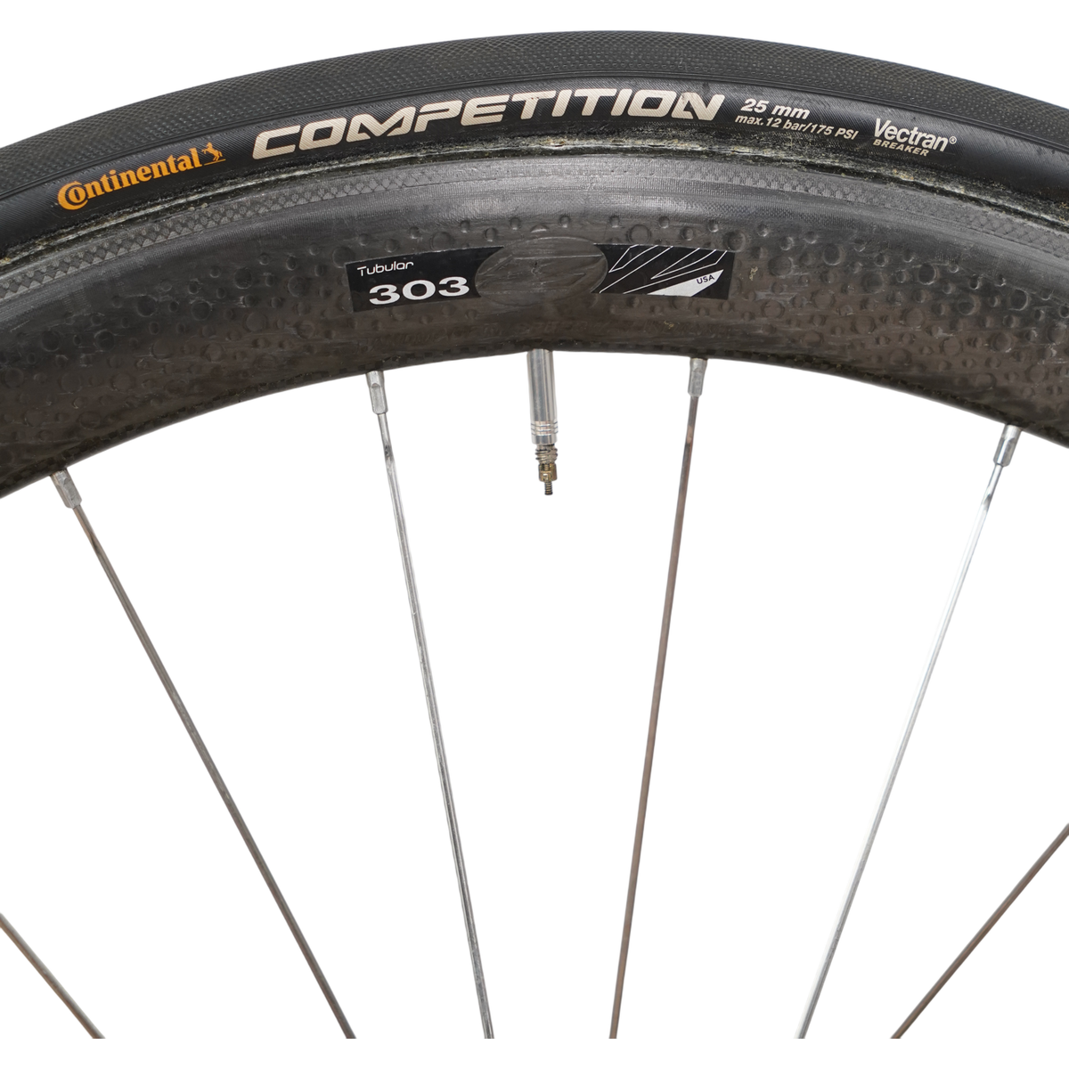 Zipp 303 700c Rim Brake Carbon Tubular Road Bike Wheelset W/ Tires
