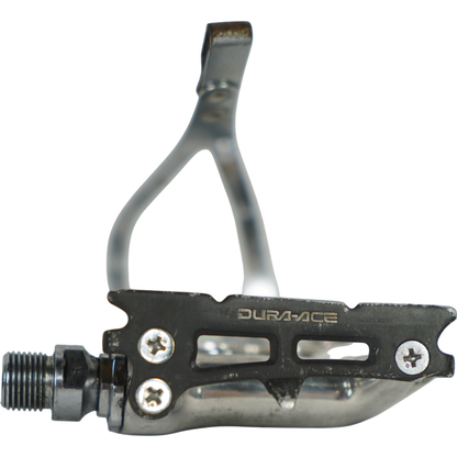 Vintage Shimano Dura-Ace PD-7400 Road Bike Pedals W/ Toe Clips
