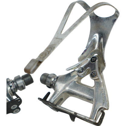 Vintage Shimano Dura-Ace PD-7400 Road Bike Pedals W/ Toe Clips