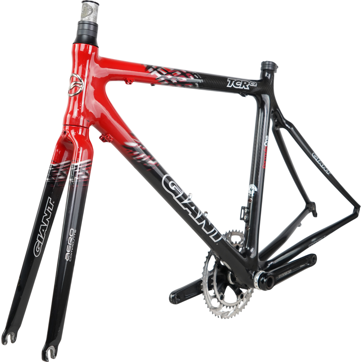 Giant TCR C2 700c Carbon Rim Brake Road Frame W/ Raceface Cadence Crankset - 52