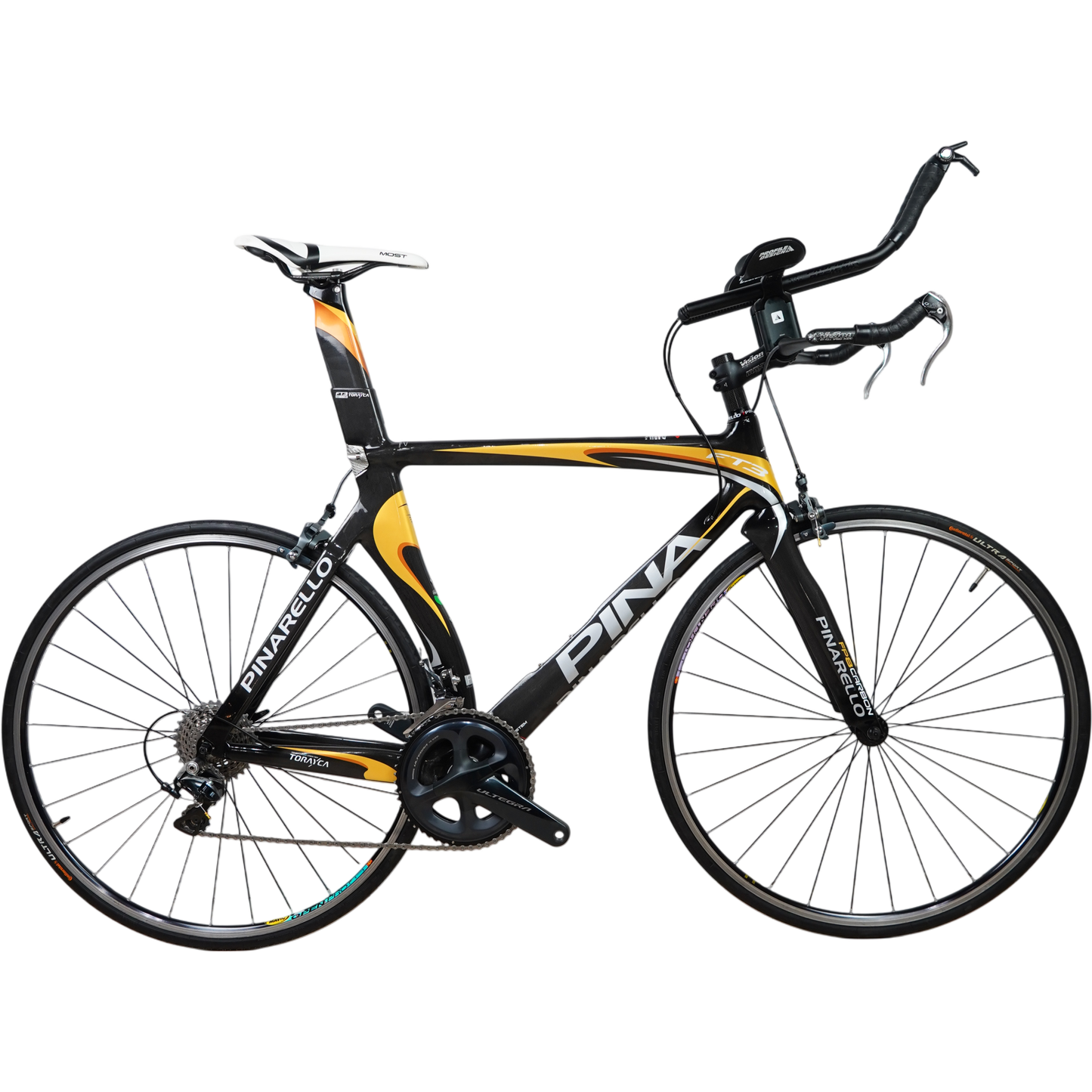 2012 Pinarello FT3 Ultegra/Dura-Ace TT/Triathlon Carbon Rim Brake Bike - 56cm